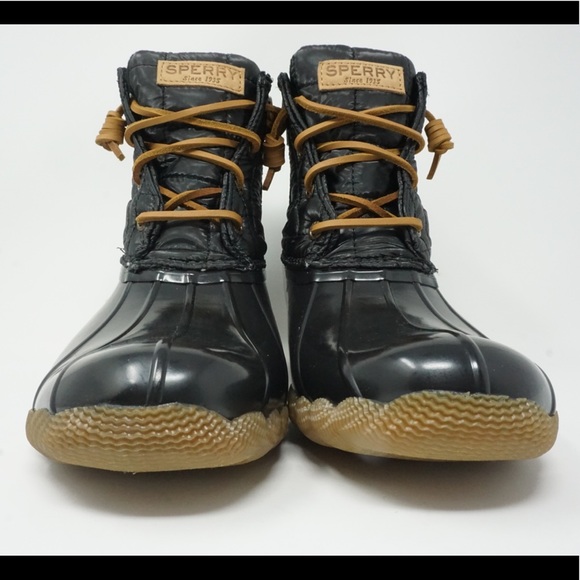 Sperry Saltwater Shiny Quilt Duck Boot Waterproof - Picture 2 of 8